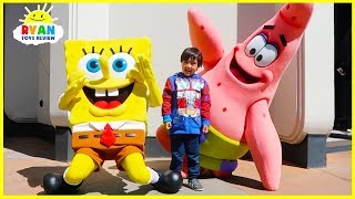 Ryan meets SpongeBob at Universal Studios Amusement Park [upl. by Lacie]