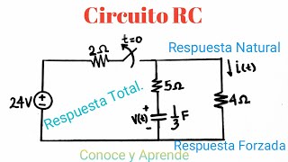 Circuito RC Ejercicio Resuelto 01 natural and forced response of a rc circuit [upl. by Gnemgnok]