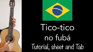 Ticotico no Fubá Zequinha de Abreu Guitar lesson sheet and Tab [upl. by Steinberg]