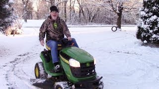 Mowing Snow with a John Deere D105 [upl. by Aceissej801]