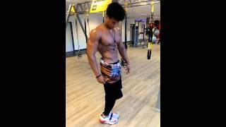 18 Years Natural bodybuilder Onome Egger Flexing [upl. by Hajin]