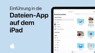 Einführung in die DateienApp auf dem iPad – Apple Support [upl. by Leuqer98]