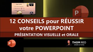 RÉUSSIR votre POWERPOINT en 12 CONSEILS pratiques  exposé oral conférence présentation [upl. by Delila992]