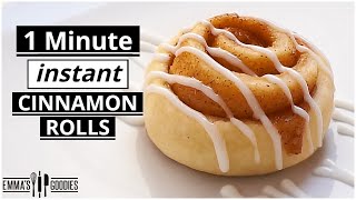 1 Minute INSTANT Fluffy CINNAMON ROLLS [upl. by Vihs]