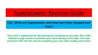 Edexcel A Level Geography  Superpowers EQ1 Revision [upl. by Terrence]