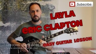 EASY GUITAR LESSON  Layla  Eric Clapton  Super Easy Guitar [upl. by Euqinotna]