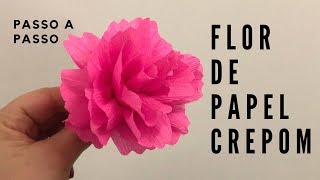 Flor de papel crepom FÁCIL [upl. by Keithley695]