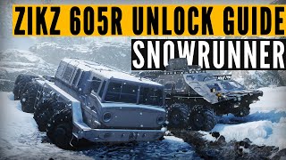 SnowRunner How to UNLOCK Zikz 605R amp Cosmodrome GARAGE [upl. by Nare]