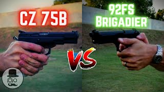 CZ 75B vs Beretta 92FS Brigadier  Battle of the Retro Hammer guns [upl. by Alrak678]