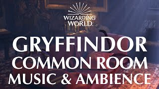 Harry Potter Music amp Ambience  Gryffindor Common Room  Peaceful Fireside Relaxation amp Rain Storms [upl. by Strain]