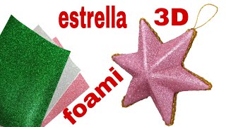 Cómo hacer Estrellas Navideñas de Foami fácil y rápido ⭐ [upl. by Enneibaf]