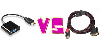 HDMI to VGA Cable VS Adapter  Dual monitor setup on Laptop [upl. by Ynad]