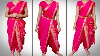 How To Drape Dhoti Style Saree  Dance Style Saree Draping Tutorial  Innovative Saree Techniques [upl. by Yenor]