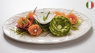 Come fare dei fiori di verdure temperate  Tutorial VisualFood [upl. by Lahsram]