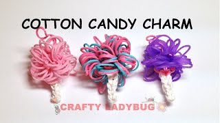 Rainbow Loom COTTON CANDY EASY Charm Tutorial by Crafty Ladybug Wonder Loom DIY LOOM [upl. by Attenod]