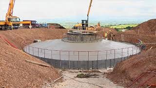 Construction of foundation for onshore wind turbine [upl. by Vasta]