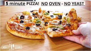 5 Minute NO OVEN  NO YEAST PIZZA Lockdown Pizza Recipe [upl. by Colbert729]