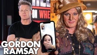 Gordon Ramsay Calls His Kids While Undercover As A Woman On 24 Hours to Hell amp Back [upl. by Phyl]