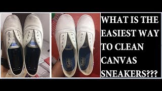 HOW TO CLEAN WHITE CANVAS SNEAKERS EASY [upl. by Bick]