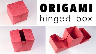 Origami Hinged Gift Box Tutorial  DIY  Paper Kawaii [upl. by Gallagher]