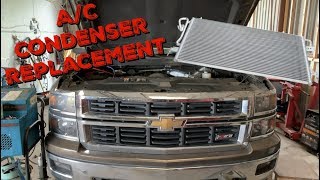 20142018 Chevy Silverado AC Condenser Replacement  SierraTahoeYukonSuburbanEscalade [upl. by Zetnahs]