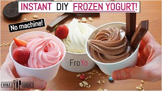 1 Minute 3 Ingredient FROZEN YOGURT Instant FroYo ICE CREAM RECIPE [upl. by Terra268]