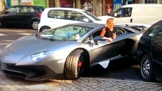 Girl Driving Skills  Lamborghini Aventador vs BIG Truck TIR [upl. by Aufa838]