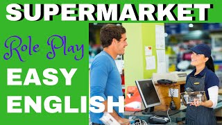 How to Speak with a 🛒 Supermarket Cashier  English Conversation Practice [upl. by Bonn]