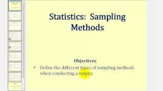 Statistics Sampling Methods [upl. by Anrapa172]