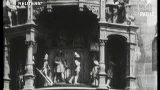 GERMANY The glockenspiel clock in the Munich clcck tower 1929 [upl. by Gaskin]