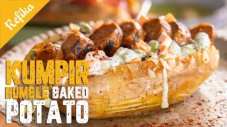 How To Make Kumpir  Turkish Version Humble Baked Potato Recipe With A Special Cooking Technique [upl. by Idnarb]