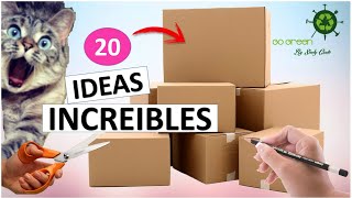 20 Manualidades FÁCILES Y RÁPIDAS con cajas de cartón RECICLAJE [upl. by Rybma]