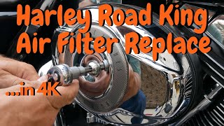 Harley Road King Classic Air Filter Change [upl. by Anoel953]