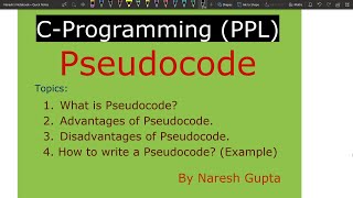 What is Pseudo Code  How to use it  Advantages and Disadvantages of Pseudo Code [upl. by Langille]