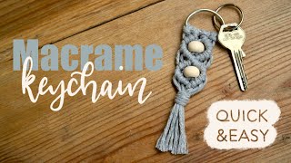 How to MACRAME KEYCHAIN  Tutorial  DIY  quick amp easy [upl. by Kinchen]