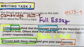 IELTS Writing Task2 Discuss Both Views  ielts9  TEST B [upl. by Papotto177]