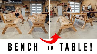 DIY Folding Bench  Turns Into a Table [upl. by Nahem]