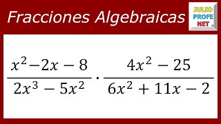 Multiplicar fracciones algebraicas  Ej 1 julioprofe [upl. by Ccasi]