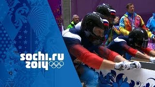 Bobsleigh  FourMan Heats 1 amp 2  Sochi 2014 Winter Olympics [upl. by Refanej]