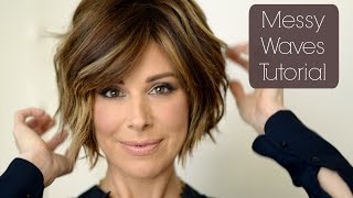 MESSY NATURAL WAVES BOB HAIRSTYLE  Tutorial for SHORT HAIR  Dominique Sachse [upl. by Hector]