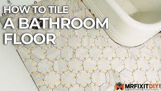 How to Tile a Bathroom Floor  DIY Bathroom Remodel [upl. by Dahl]