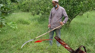 MAKING A SCYTHE AND LEARN TO USE IT FOR THE FIRST TIME [upl. by Carboni]