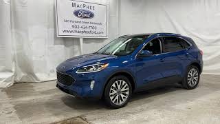 Blue 2022 Ford Escape TITANIUM HYBRID Review  MacPhee Ford [upl. by Lonyer]