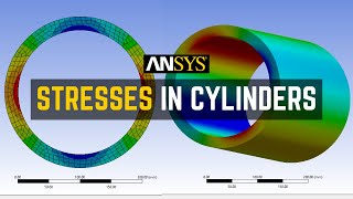 Stresses in Cylinders  Ansys Workbench [upl. by Anitsim]