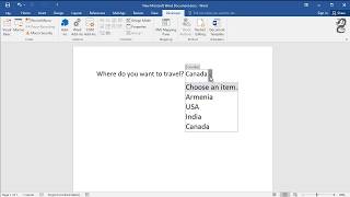 How to Add Combo Box to Choose option in Word [upl. by Lezirg]