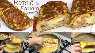 ROTOLO DI FRITTATA IN PADELLA ricetta furba velocissima FRIED ROLL IN THE PAN  Tutti a tavola [upl. by Yrroc238]