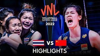 LEGENDARY MATCH  THAILAND vs CHINA  Womens VNL 2022 [upl. by Nevi]