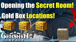 Golden Box Locations amp Dragonspine Secret Room Genshin Impact [upl. by Ivel]