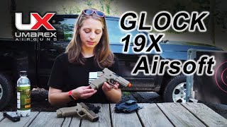 GLOCK 19X CO2 Airsoft Pistol Air Gun Review  Umarex Airguns [upl. by Eiuol]