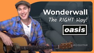 Oasis Wonderwall Guitar Lesson  Correct Strumming [upl. by Marylinda131]